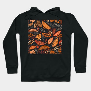 Flat Autumn Foliage Seamless Floral Pattern Fall Leaves Hoodie